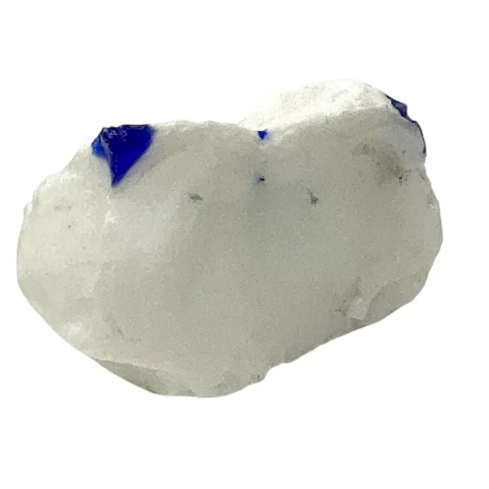 Cobalt Tipped White Art Glass‎ Cullet Glowing Manganese Slag Glass #5GX4